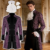 preiswerte Oberbekleidung-Rokoko Mittelalterlich Renaissance Mantel Ausgefallene Kostüme Halskrause langarm Edelmann Königliche Kleidung Kostüm Herren Fantasie Halloween Karneval Leistung LARP Renaissance-Messe Erwachsene