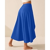 preiswerte Damenröcke &amp; Skorts-Damen Einfarbig Lässiger Rock Tennis-Skort Tennisröcke mit Shorts Sportrock Tasche Hohe Taille Asymmetrisch Schnelltrocknend Atmungsaktiv Tennis Golfspiel Pickleball Rock Schwarz Blau Dunkelgrün