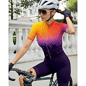 Недорогие Женские майки-Жен. Велокофты Графика Геометрический принт Градиент С короткими рукавами Велоспорт Джерси Верхняя часть с 3 задними карманами
