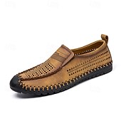 Недорогие Туфли-слипоны для повседневной носки-Мужские зеленые повседневные слипоны из искусственной кожи, удобная и дышащая обувь для отдыха на пляже и летнего расслабления.