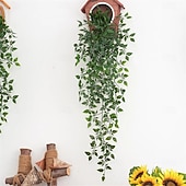 billiga Konstgjorda växter och grönska-6 st konstgjorda hängande mandalaväxter falska murgröna, plastgrönt mandala-ranka för inomhus- och utomhusdekor, vägg-, korg- och takdekoration