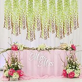 levne Umělé rostliny a zeleň-10 ks umělých vinných rév, závěsný břečťan, umělá smuteční vrba, zeleň, listy, plastové rostliny, umělá vinná réva, pro vnitřní a venkovní nástěnné košíky, svatební dekorace, hostina