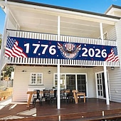 Недорогие 250-летие-Баннер к 250-летию США (1776-2026), флаг США с орлом, патриотические товары для вечеринок на открытом воздухе и в помещении, для двора, сада, крыльца, газона.