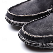 tanie Buty casual slip-on-męskie niebieskie, dżinsowe, wsuwane mokasyny, ręcznie szyte, codzienne buty na codzienne dojazdy do pracy, weekendowe wypady i spacery po plaży