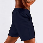 halpa Miesten uimapuvut-Miesten 2pcs Uimahousut Bokserit uimashortsit Shortsit Tasku Joustava vyötärö Väripaletti Tavallinen Solid Color Hengittävä Polven yläpuolella Kausaliteetti Hiekkaranta Uinti Loma Muoti Sininen Musta