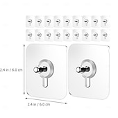 رخيصةأون خطاف-خطافات لاصقة بدون حفر، 20 قطعة من علاقات الصور بدون مسامير، خطافات جدارية لاصقة للتعليق، خطافات لولبية للتثبيت على الحائط، للتعليق على الحائط بدون مسامير للمطبخ والحمام والمنزل