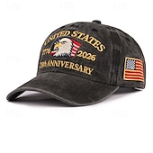 cheap Men's Collection-250th Anniversary for USA T-shirt &amp; Baseball Cap Set - USA Flag Eagle Graphic Tee 1776-2026 Patriotic for Men Adults for Independence Day