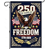 abordables 250e Anniversaire-Drapeau du 250e anniversaire des États-Unis, décorations patriotiques, drapeau de jardin américain orné d'un aigle, bannière commémorative 1776-2026