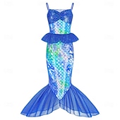  sereia Princesa sereia Vestidos Fantasia de festa temática Fantasias for Para Meninas Crianças Carnaval Baile de Máscaras Festa Feriado
