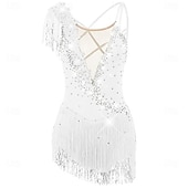 abordables Vestidos de Patinaje Artístico-Vestido de patinaje artístico Chica Patinaje Sobre Hielo Vestidos Violeta Negro Blanco Retazos Espalda Abierta Elástico Entrenamiento Competición Ropa de Patinaje Clásico Cristal / Strass Sin Mangas