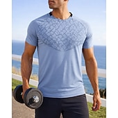 Недорогие Футболки и майки для бега-Муж. Графика Футболка для бега Компрессионная футболка Спортивная рубашка Спортивный топ Лето С короткими рукавами Быстровысыхающий Влагоотводящие Дышащий Тренировка в тренажерном зале Прогулки Бег