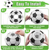 halpa Maailman jalkapallo-ottelu 2026-10-osainen jalkapallopaperilyhtyjuhlakoristeet, vuoden 2026 jalkapallo-ottelun teema, sisätiloissa roikkuva pöydän keskipiste, syntymäpäiväjuhlien koristeet