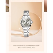 cheap Mechanical Watches-New Olevs Brand Ladies' Business Watch With Luminous Display, Calendar And Week Indication, Fully Automatic Mechanical Movement, Diamond-Set Rhombus Shape, Water-Resistant, Suitable For Casual And Spo