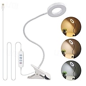 preiswerte Leselampen-1 LED-Klemmleuchte, 48 LEDs, 3 Farbmodi, Helligkeit einstellbar, flimmerfrei, augenschonend, 5V USB-Stromversorgung, geeignet für Arbeitszimmer, Büro, Nachttisch, Live-Stream-Beleuchtung