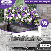 halpa Tekokukat-2 kpl keinotekoisia feikkikukkia ulkokoristeluun, kevään tekopetunia-silkkikukka, UV-suojattu, haalistumaton kukka, kotiin, ulkopuutarhaan, parvekkeelle, pihalle, kuistille, realistinen sisäsisustus