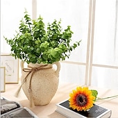 cheap Artificial Plants &amp; Greenery-4 pcs Eucalyptus Stems Decor Artificial Eucalyptus Leaves Faux Eucalyptus Stems Real Touch Fake Greenery Branches for Wedding Flower Bouquet Centerpiece Home Office Decoration