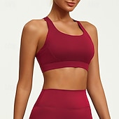economico Reggiseni sportivi-Per donna Supporto medio Canotta con imbottitura Reggiseno da corsa Snello Top reggiseno Imbottito Palestra Esercizio Corsa Leggero Elastico Traspirante Nero Bianco Rosso Tinta unita