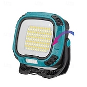economico Luci e lanterne da campeggio-Lampada da lavoro a LED ricaricabile da 3300 lumen, 18 modalità di illuminazione, base magnetica, ingresso USB-C, gialla, materiale ABS, portatile, ampie applicazioni
