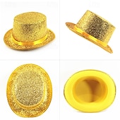 cheap Party Supplies-St. Patrick's Day Green Glitter Top Hat, Sparkling Leprechaun Hat for St Paddy's Day Irish Festival Parade, Costume Accessory for Men Women Kids, Lucky Green Shiny Party Hat, Dress Up Supplies