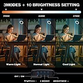 preiswerte Leselampen-1 LED-Klemmleuchte, 48 LEDs, 3 Farbmodi, Helligkeit einstellbar, flimmerfrei, augenschonend, 5V USB-Stromversorgung, geeignet für Arbeitszimmer, Büro, Nachttisch, Live-Stream-Beleuchtung