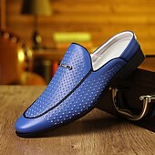 baratos Socas e Mules para Homem-Mocassins masculinos vermelhos em couro sintético – design elegante com perfurações para maior respirabilidade, perfeitos para o escritório, eventos formais e passeios casuais.