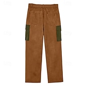 economico Pantaloni cargo-Per uomo Pantaloni Cargo Pantaloni Pantaloni in velluto a coste Pantaloni in finta pelle scamosciata Pantaloni casual Tasca Elastico in vita Multi-tasche Semplice Comodità Morbido Lunghezza intera