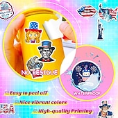  250 יחידות מדבקות 4 ביולי (5 סטים של 50) מדבקות ויניל עמידות למים עם דגל ארה"ב, פטריוטיות, למחשב נייד, אלבום תמונות, קישוטי מסיבה ליום העצמאות, ילדים ומבוגרים