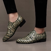 Недорогие Дерби туфли-Мужские туфли из искусственной кожи в красно-золотую полоску – стильная формальная обувь для свадеб и деловых мероприятий.