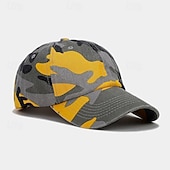 preiswerte Baseballkappe für Herren-Herren Baseballkappe Weiß Gelb Baumwollmischung Drucken Sport &amp; Outdoor Lässig Militär Lässig Täglich Outdoor Tarnung Sonne Sonnenschutz