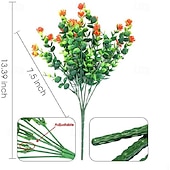זול פרח מלאכותי-6 חבילות פרחים מלאכותיים פרחים מזויפים חיצוניים לקישוט עמיד בפני UV ללא דהייה צמחי פלסטיק מלאכותיים גינה למרפסת חלון עיצוב ארגזי חלון