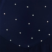 Недорогие Платья для фигурного катания-Платье для фигурного катания Девочки Катание на коньках Платья Фиолетовый Темно-синий Черный Пэчворк Открытая спина Эластичная Учебный Соревнование Одежда для фигурного катания Классика Стразы