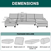 abordables Sofadoek-10 Pieces Sofa Cushion Covers for U-Shaped Modular Sectional Couch with 4 Seat 4 Back 2 Arms, Stretch Velvet Upholstered Covers for Sofa Bed with Deep Double Chaise