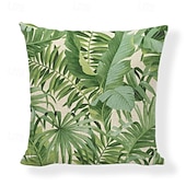 cheap Throw Pillows,Inserts &amp; Covers-Nordic Green Plant Leaf Pattern Linen Throw Pillow Cover Decorative Cushion Cover for Sofa Bed Headboard Car and Nap Pillow Use