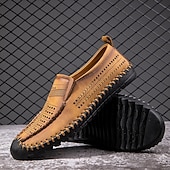 Недорогие Туфли-слипоны для повседневной носки-Мужские зеленые повседневные слипоны из искусственной кожи, удобная и дышащая обувь для отдыха на пляже и летнего расслабления.