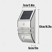abordables Aplique de pared para exterior-Luces solares de acero inoxidable para cercas, para exteriores, impermeables, con sensor de movimiento, para postes de patio, terrazas, porches, barandillas de escaleras, muelles, portones, pasarelas,