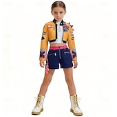 billige Jentekostymer-Kpop-inspirert Inspirert av koreansk idol Popstjerne Cosplay kostyme Fancy dress Jente Barne Halloween Karneval Ytelse Comic Con Anime-messe