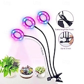 baratos Luz LED Ambiente-Luminária de LED para cultivo de plantas com 1/2/3/4 LEDs, espectro completo, 48 LEDs, temporizador, brilho ajustável, alimentação USB 5V, ideal para plantas de interior, hidroponia, hortaliças,