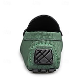 baratos Mocassins casuais-Mocassins masculinos verdes em couro sintético, elegantes e versáteis para ocasiões casuais e eventos de verão.