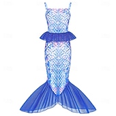  sereia Princesa sereia Vestidos Fantasia de festa temática Fantasias for Para Meninas Infantil Crianças Carnaval Baile de Máscaras Festa Feriado