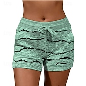 preiswerte Sportliche Shorts-Damen Jogginghose Chinos Shorts Urlaub Mode Streetwear Kurz Hohe Taille Gestreift Elastischer Bund Drucken Bequem Komfort Weich Dehnbar Outdoor Urlaub Straße Blau Hellgrau Königliches Blau Purpur