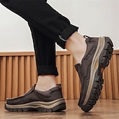 economico Scarpe Casual Slip-On-scarpe da trekking resistenti da uomo in similpelle, marroni, perfette per avventure all'aria aperta e viaggi informali