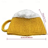cheap Warm&amp;Heated Collection-Beer-Shaped Party Hats with Beer Bubble Fun Novelty Knitted Beer Design Hats for Oktoberfest Costume Parties Beer Tasting Funny Gift for Men &amp; Women Beer Lovers