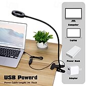 preiswerte Leselampen-1 LED-Klemmleuchte, 48 LEDs, 3 Farbmodi, Helligkeit einstellbar, flimmerfrei, augenschonend, 5V USB-Stromversorgung, geeignet für Arbeitszimmer, Büro, Nachttisch, Live-Stream-Beleuchtung