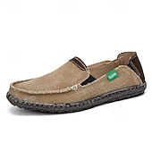 preiswerte Slipper Schuhe-Graue Herren-Slipper aus Canvas, leichte und bequeme Loafer für den täglichen Weg zur Arbeit, Wochenendausflüge und den Alltag.
