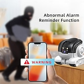 זול מצלמות רשת IP פנימיות-מצלמת רובוט עם גלגלים 1080p עדשה כפולה, מצלמת אבטחה פנימית עם ראיית לילה ושמע דו כיווני, פלאש רובוט, סוללה 5200mah &amp;בקרת אפליקציה אידיאלית לחתולים/כלבים/תינוקות/קשישים