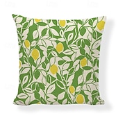 cheap Throw Pillows,Inserts &amp; Covers-Nordic Green Plant Leaf Pattern Linen Throw Pillow Cover Decorative Cushion Cover for Sofa Bed Headboard Car and Nap Pillow Use