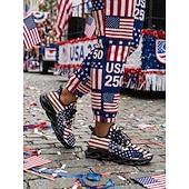  Verenigde Staten 250e Verjaardag Heren America Atletische Sneakers - USA Vlag Print Lichtgewicht Hardloopschoenen Gevoerde Zool Patriottische Trainers voor 4e Juli Vieringen Parades