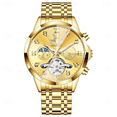 Χαμηλού Κόστους Μηχανικά Ρολόγια-Ανδρικό ρολόι Olevs 6621, αυτόματο μηχανικό επαγγελματικό ρολόι, αδιάβροχο, φωτεινό, αέναο ημερολόγιο, φάση σελήνης, ρολόγια από ανοξείδωτο ατσάλι