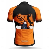 זול חולצות גברים-גברים חולצת ג'רסי לרכיבה גיאומטרי אופנייים דמות וסלוגן שרוולים קצרים אופנייים ג'רזי צמרות עם 3 כיסים אחוריים עמידות UV ייבוש מהיר עם כיסים רוכסן קדמי ספורט שחור צהוב כחול רויאל ביגוד