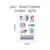  10/20 feuilles d'autocollants de tatouage pour la fête de l'indépendance américaine en stock. Vente en gros d'autocollants de tatouage décoratifs pour le maquillage du visage et la célébration du